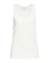 Alysi Crème Woman Tank Top White Size 4 Cotton In White