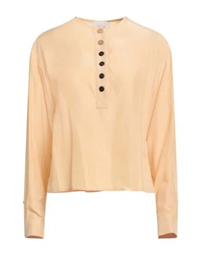 Alysi Crème Woman Top Apricot Size 6 Silk In Orange
