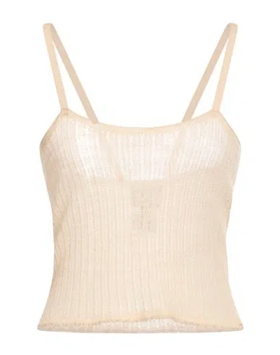 Alysi Crème Woman Top Beige Size L Acrylic, Merino Wool, Viscose In Neutral