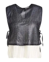 Alysi Crème Woman Top Black Size 6 Polyester