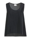 Alysi Crème Woman Top Black Size 8 Silk In Black
