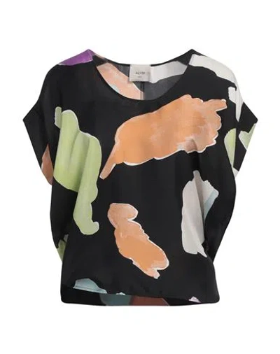 Alysi Crème Woman Top Black Size 8 Silk
