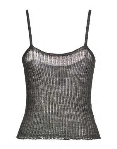 Alysi Crème Woman Top Charcoal Size S Acrylic, Merino Wool, Viscose In Gray