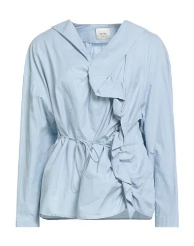 Alysi Crème Woman Top Light Blue Size 2 Cotton