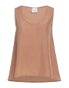 Alysi Crème Woman Top Light Brown Size 8 Silk In Pink