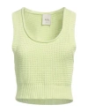 Alysi Crème Woman Top Light Green Size M Cotton In Green