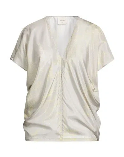 Alysi Crème Woman Top Light Grey Size 8 Silk In Gray