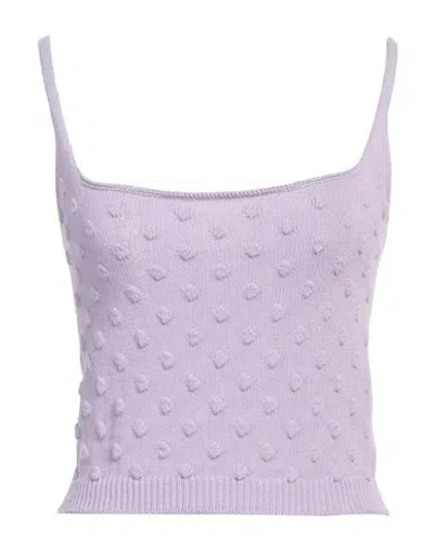 Alysi Crème Woman Top Mauve Size M Cotton In Purple