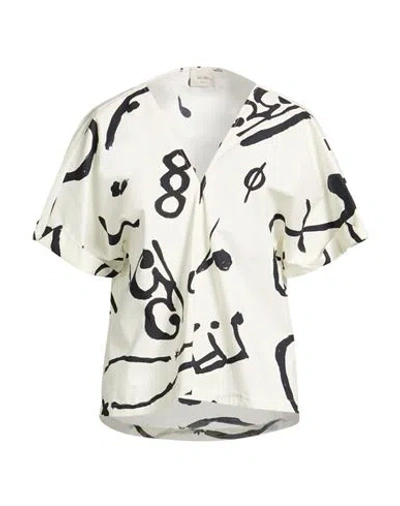 Alysi Crème Woman Top Off White Size 6 Cotton