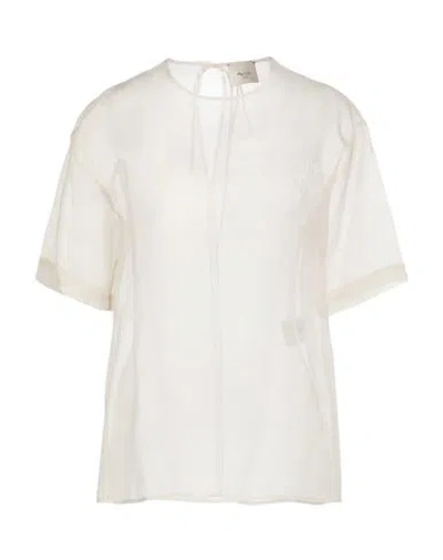 Alysi Crème Woman Top Off White Size L Silk In Neutral