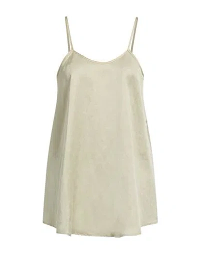 Alysi Crème Woman Top Sage Green Size 4 Lyocell, Linen, Silk