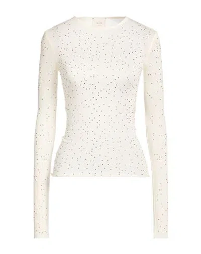 Alysi Crème Woman T-shirt Ivory Size 2 Viscose, Wool In White