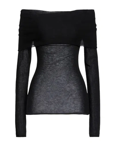 Alysi Crème Woman Turtleneck Black Size L Wool