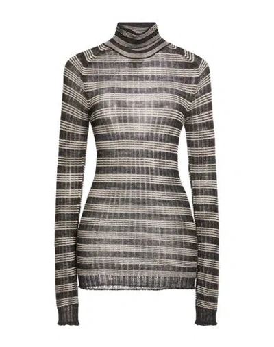 Alysi Crème Woman Turtleneck Charcoal Size Xl Acrylic, Alpaca Wool, Merino Wool In Gray
