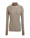 Alysi Crème Woman Turtleneck Dark Brown Size L Acrylic, Merino Wool, Viscose In Multi