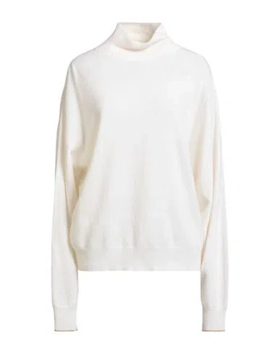 Alysi Crème Woman Turtleneck Ivory Size L Wool, Cashmere, Polyester In White