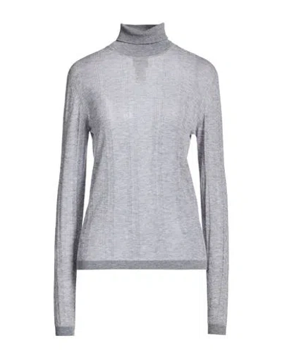 Alysi Crème Woman Turtleneck Light Grey Size S Wool In Gray
