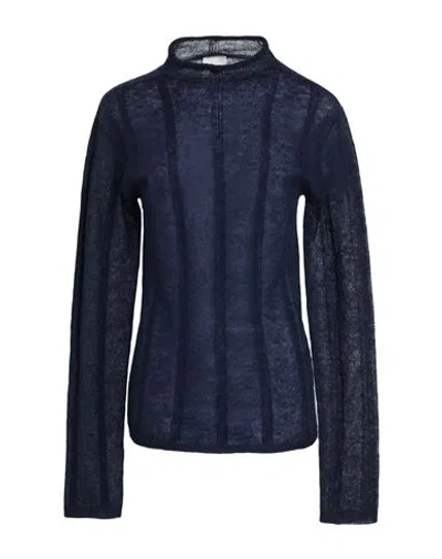 Alysi Crème Woman Turtleneck Midnight Blue Size M Mohair Wool, Polyamide, Merino Wool