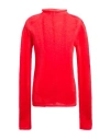 Alysi Crème Woman Turtleneck Red Size S Mohair Wool, Polyamide, Merino Wool