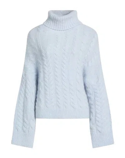 Alysi Crème Woman Turtleneck Sky Blue Size S Mohair Wool, Polyamide, Elastane