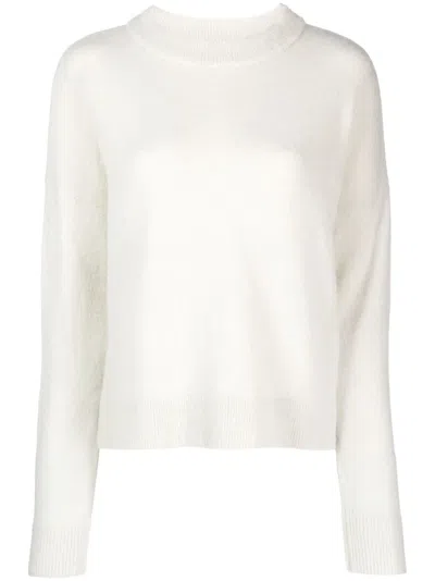 Alysi Open-knit Crew Neck Jumper In Neutrals