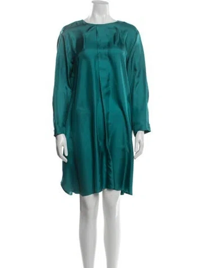 Pre-owned Alysi Crew Neck Mini Dress In Blue/green