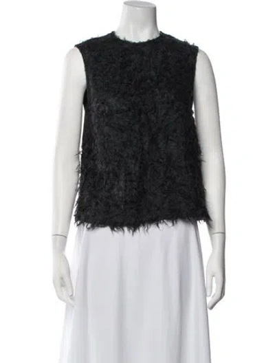 Pre-owned Alysi Crew Neck Sleeveless Top In Black