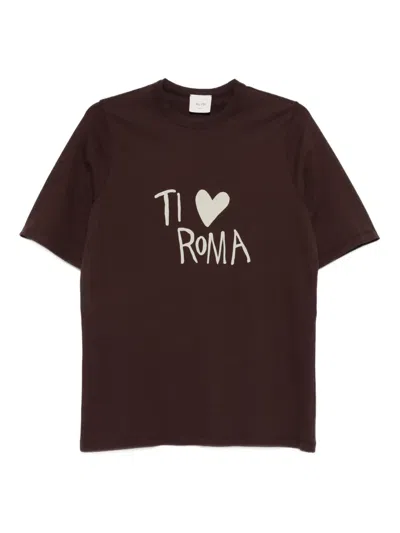 Alysi Crew-neck T-shirt In Brown