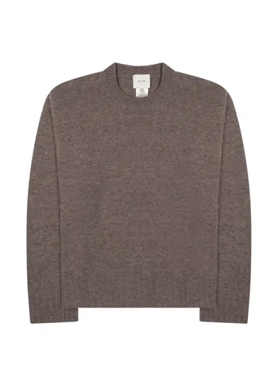 Alysi Crew-neck Knitted Sweater In Gray