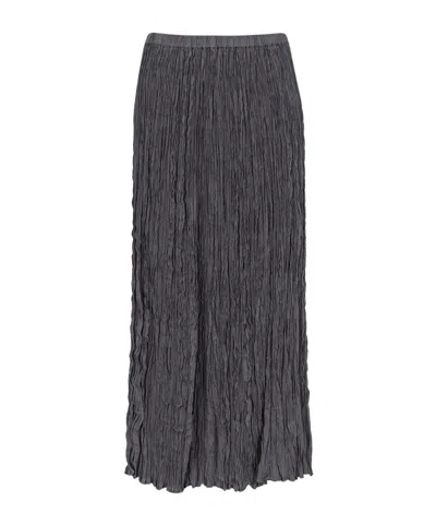 Alysi Crinkled Maxi Skirt In Gray