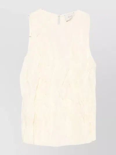 Alysi Crinkled Sleeveless Tank Top In Neutral