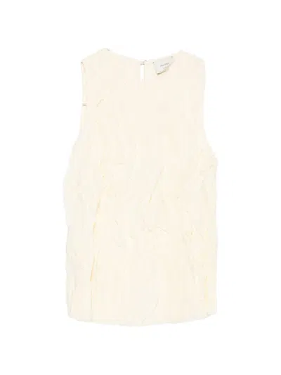 Alysi Crinkled Sleeveless Tank Top In Neutral