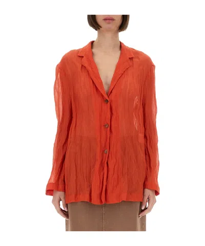 Alysi Crinkled Texture Jacket In Orange