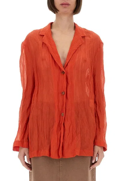 Alysi Wrinkled Effect Shirt In Red