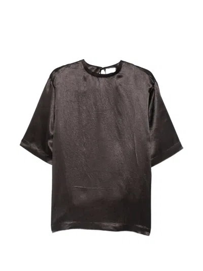 Alysi Crinkled-finish T-shirt In Gray