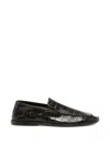 Alysi Croc-effect Leather Loafers In Black