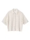 Alysi Crochet-pattern Collared Shirt In Neutral