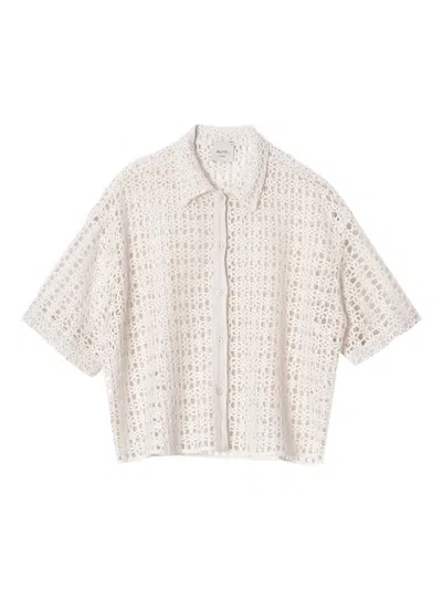 Alysi Crochet-pattern Collared Shirt