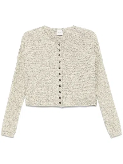 Alysi Cropped Cardigan In Green