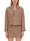 Alysi Lapel Long-sleeved Suit Jacket In Marrone