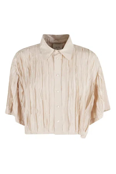 ALYSI CROPPED ORIGAMI-INSPIRED BOXY SHIRT WITH CLASSIC COLLAR