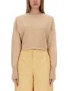 Alysi Long-sleeved Sweater In Beige