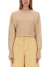 Alysi Cropped Shirt In Neutral