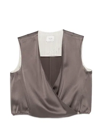 Alysi Cross-over Top In Brown
