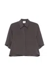 Alysi Dark Grey Relaxed Solid Shirt In Gray