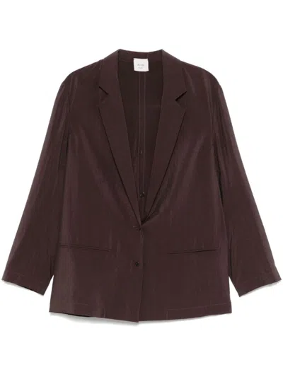 ALYSI DARK PURPLE SINGLE-BREASTED BLAZER