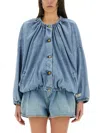 Alysi Denim Bomber Jacket In Denim