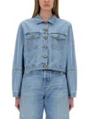 Alysi Classic Button-up Denim Jacket In Blue