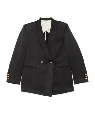 Alysi Double-breasted Blazer In Gray