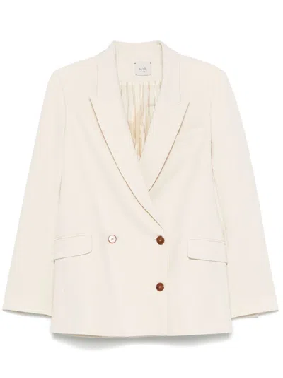 Alysi Double-breasted Blazer In Neutrals